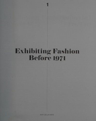 Exhibiting Fashion Before and After 1971