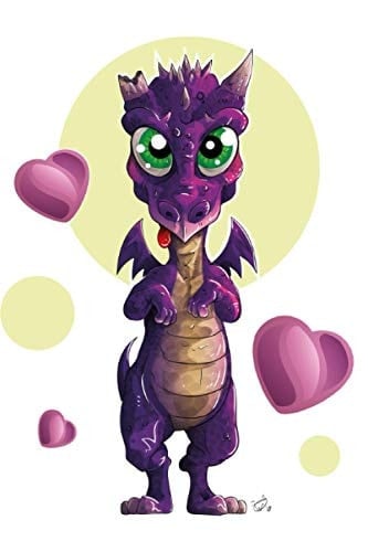 The Love Dragon Notebook: Cute Art Paperback Journal