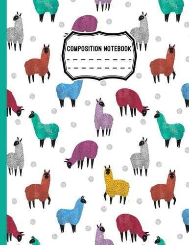 Composition Notebook: Llama Composition Notebook | School Composition | 8.5 inches x 11 inches (Llama Composition Notebook Wide)