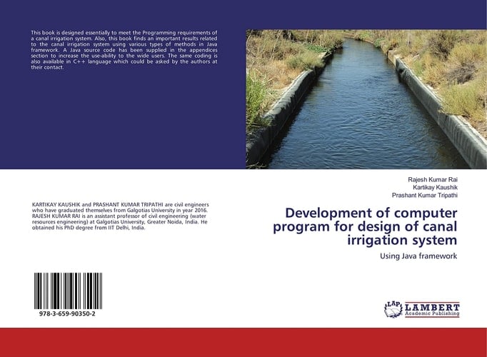 Development of Computer Program for Design of Canal Irrigation System Using Java Framework