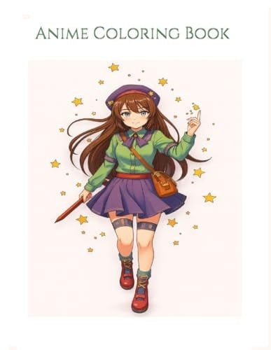 Anime Coloring Book for Teens & Adults: Cute & Cool Original Anime-Style Characters for Relaxation and Stress Relief