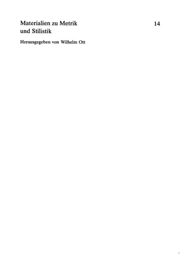 Metrische Analysen zu Vergil Aeneis Buch II