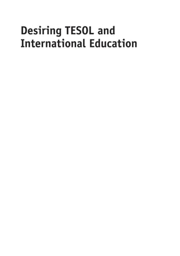 Desiring TESOL and International Education