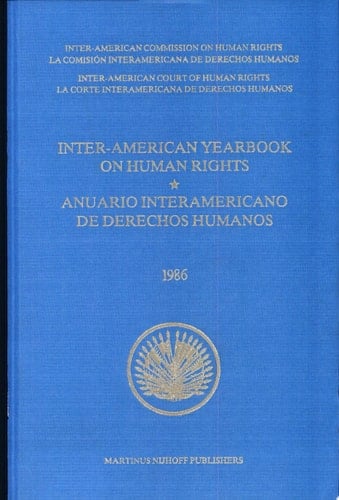 Inter-American Yearbook on Human Rights, 1986