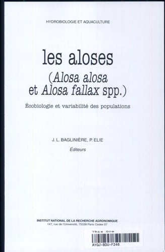 Les aloses (Alosa alosa et Alosa fallax spp.) Écobiologie et variabilité des populations
