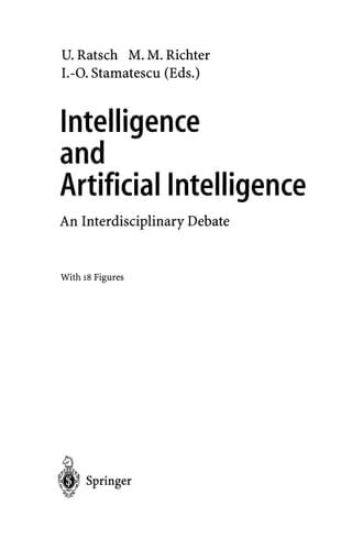 Intelligence and Artificial Intelligence An Interdisciplinary Debate