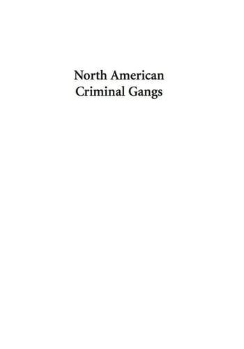 North American Criminal Gangs: Mexico, United States, and Canada