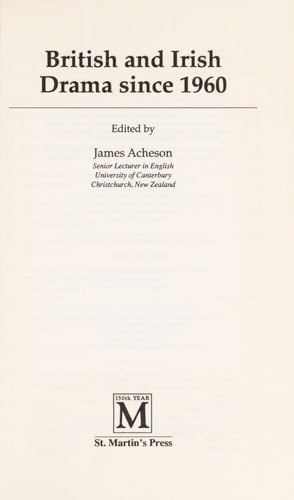 British and Irish Drama Since 1960