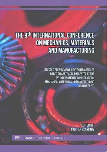 The 9th International Conference on Mechanics, Materials and Manufacturing