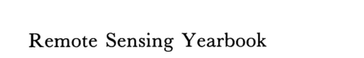 Remote Sensing Yearbook 1986
