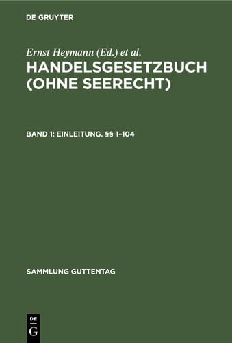 Erstes Buch: Einleitung. §§ 1–104