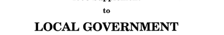 1998 Supplement to Local Government Law