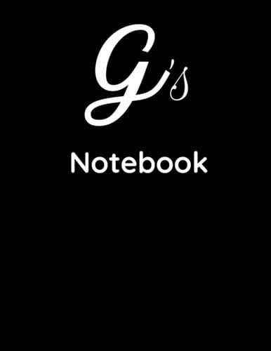 "G" letter Notebook: Pre-Customized Composition Notebook