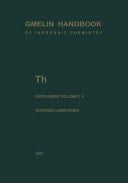 Th Thorium Supplement Volume C 3 Compounds with Nitrogen