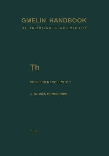 Th Thorium Supplement Volume C 3 Compounds with Nitrogen