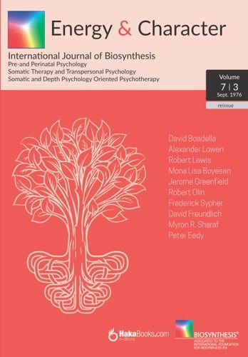 Energy & Character - Volume 7 - N. 3: September 1976 - International Journal of Biosynthesis