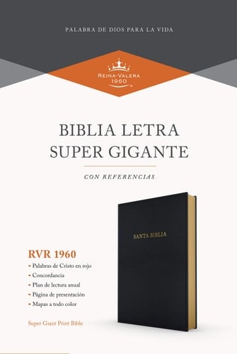 Rvr 1960 Biblia Letra Súper Gigante, Negro Imitación Piel