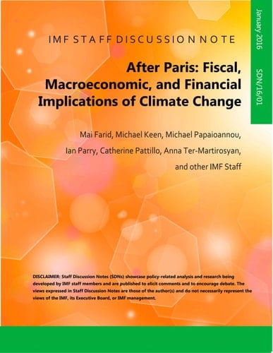 After Paris Fiscal, Macroeconomic and Financial Implications of Global Climate Change