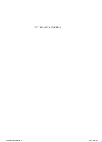 Eating Asian America A Food Studies Reader