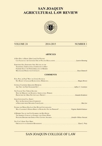 San Joaquin Agricultural Law Review (V24 N1)