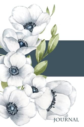 White Flowers Journal: Anemones Floral Watercolor