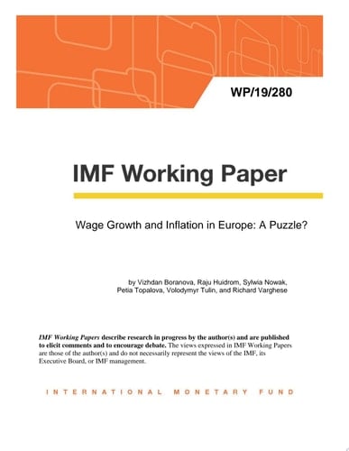 Wage Growth and Inflation in Europe: A Puzzle?
