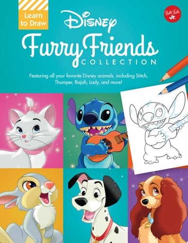 Learn to Draw Disney Furry Friends Collection Featuring All Your Favorite Disney Animals, Including Stitch, Thumper, Rajah, Lady, and More!