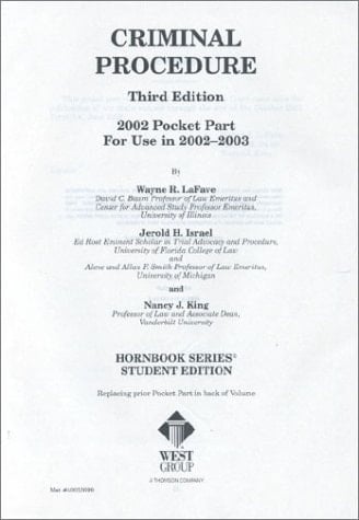Criminal Procedure 2002 Pocket part for use in 2002-2003