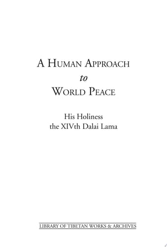 A Human Approach to World Peace