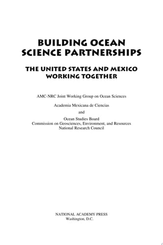 Building Ocean Science Partnerships The United States and Mexico Working Together