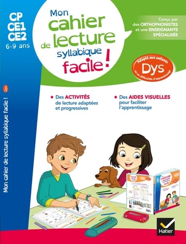 Mon cahier de lecture syllabique facile ! CP-CE1-CE2 6-9 ans