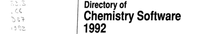 Directory of Chemistry Software, 1992