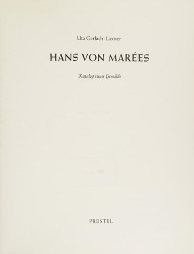 Hans von Marées: Katalog seiner Gemälde (Materialien zur Kunst des 19. Jahrhunderts) (German Edition)