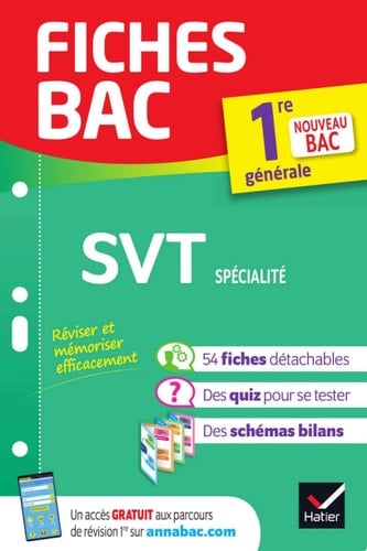 Fiches bac - SVT 1re générale (spécialité)