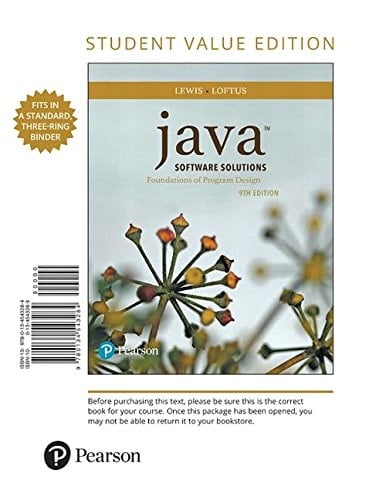 Java Software Solutions, Student Value Edition