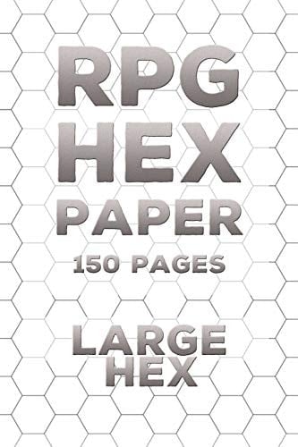 RPG Hex Paper Gaming Notebook (150 Pages) Large Hex Pages - Strategy Map - Hex Grid Battle Map