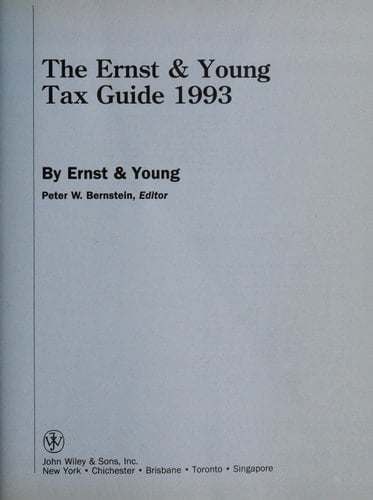 The Ernst and Young Tax Guide, 1993