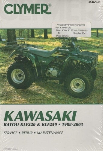 Clymer Kawasaki Bayou KLF220 & KLF250, 1988-2003