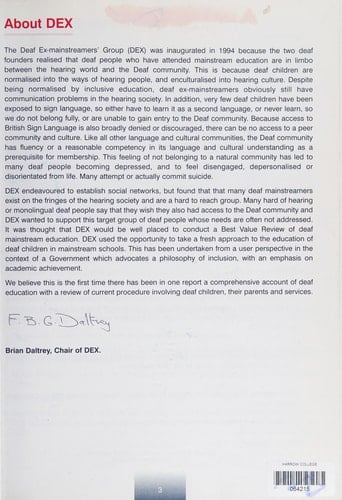 Deaf Toolkit Best Value Review of Deaf Children in Education, from Usersʹ Perspective