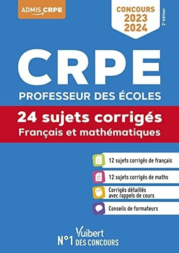 Français et mathématiques CRPE 24 sujets corrigés