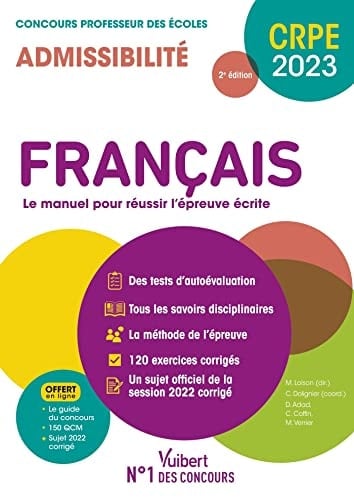 Français le manuel pour réussir l'épreuve écrite : CRPE 2023 2024