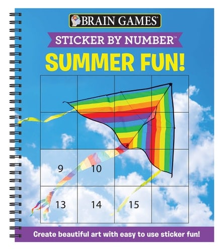 Brain Games - Sticker by Number: Summer Fun! (Easy - Square Stickers) Create Beautiful Art with Easy to Use Sticker Fun!