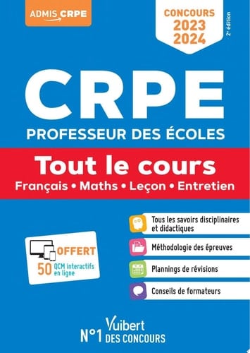 Concours CRPE - Professeur des écoles - Concours 2023-2024 - Tout le cours - Ecrit et oral