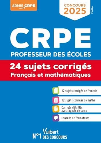 Français et mathématiques CRPE 24 sujets corrigés