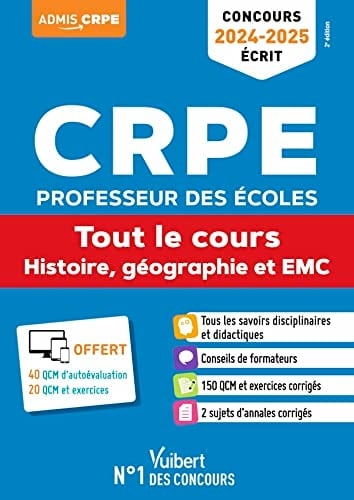 CRPE Professeur des écoles Tout le cours - Histoire, géographie et EMC