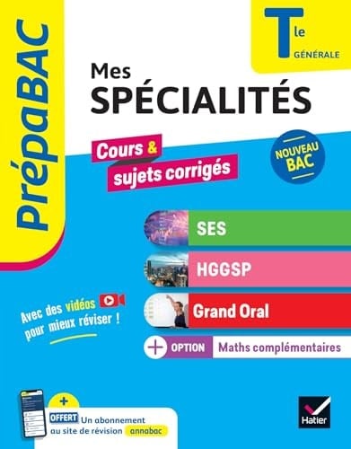 Mes spécialités Tle générale SES - HGGSP - Grand Oral + option Maths complémentaires