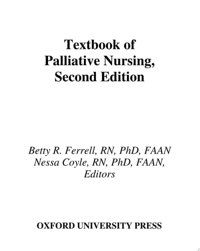 Textbook of Palliative Nursing