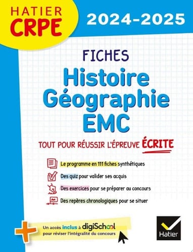 Hatier CRPE - Fiches d'Histoire - Géographie - EMC - Épreuve écrite d'admissibilité