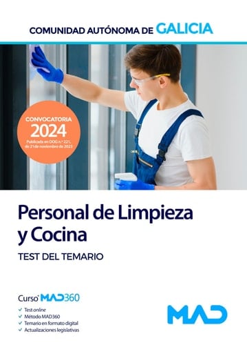 Escala de Personal de Limpieza y Recursos Naturales y Forestales, especialidad Personal de Limpieza y Cocina de la Comunidad Autónoma de Galicia. Test del Temario