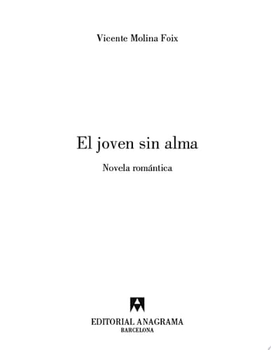 El joven sin alma Novela romántica